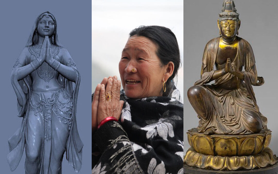 Namaste greeting collage of images