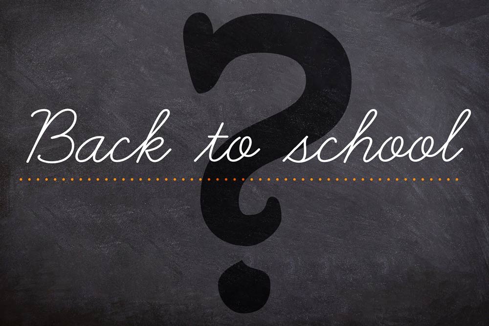 Back to school question mark image